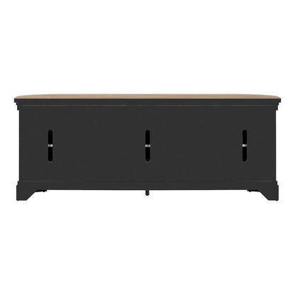 82 Inch Entertainment TV Console Adjustable Shelves - Camel Beige Birch Wood
