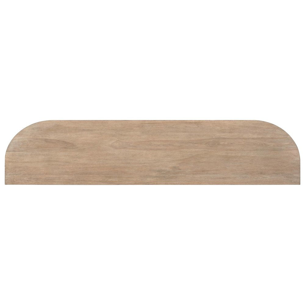 82 Inch Entertainment TV Console Adjustable Shelves - Camel Beige Birch Wood