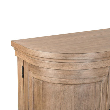 82 Inch Entertainment TV Console Adjustable Shelves - Camel Beige Birch Wood