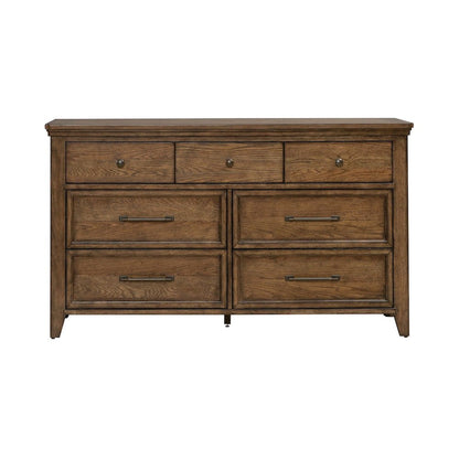 Carolina Park 7 Drawer Bedroom Dresser Transitional - Amber Brown