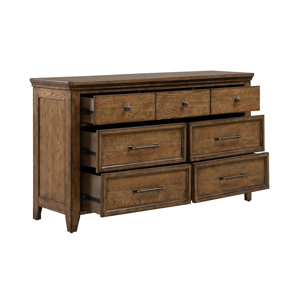 Carolina Park 7 Drawer Bedroom Dresser Transitional - Amber Brown
