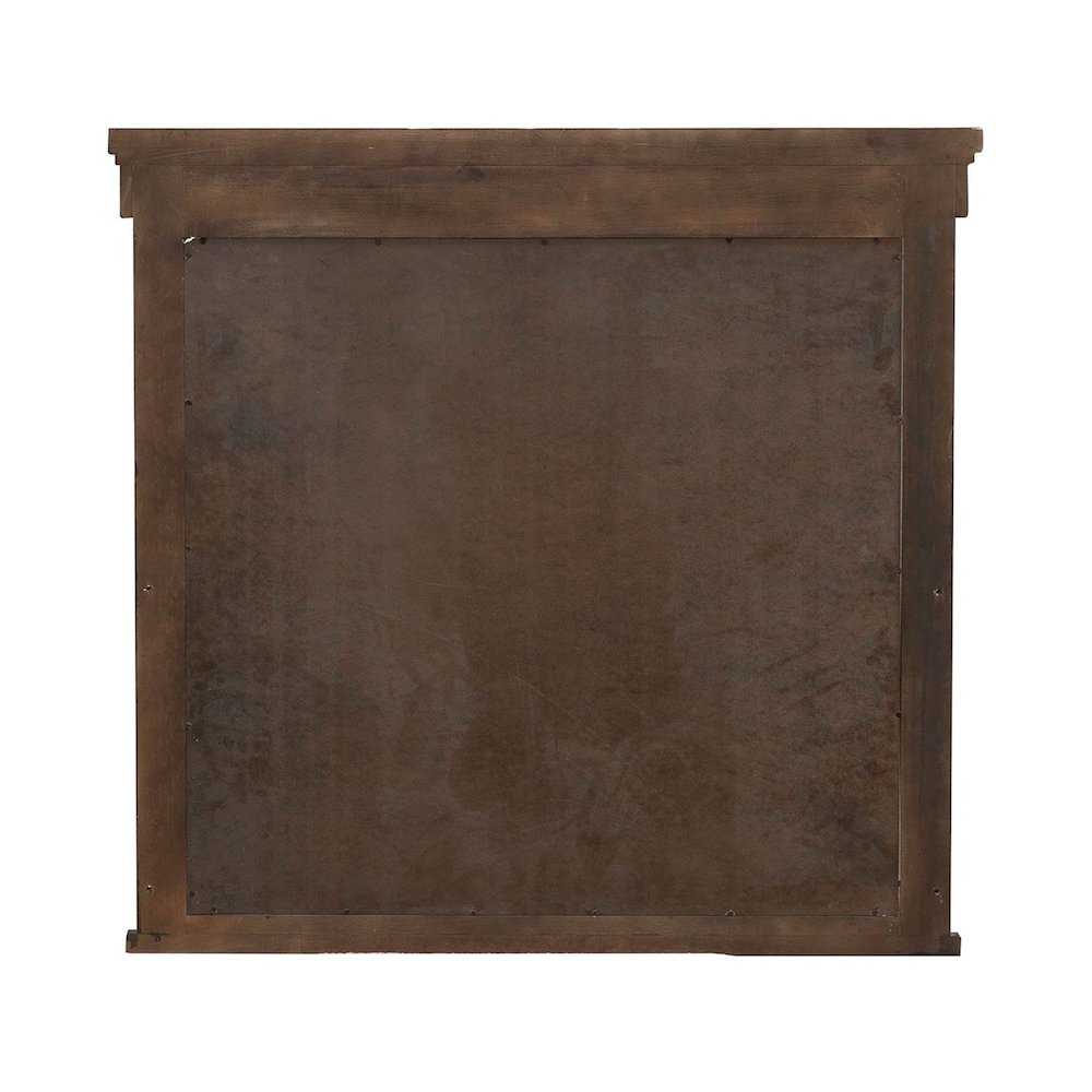 Carolina Park Mirror Transitional Wood Framed 42" x 40" - Amber Brown
