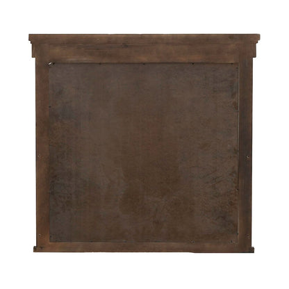 Carolina Park Mirror Transitional Wood Framed 42" x 40" - Amber Brown