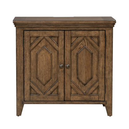 Carolina Park 2 Door Bedside Chest with AC USB Charging Station  - Amber Brown