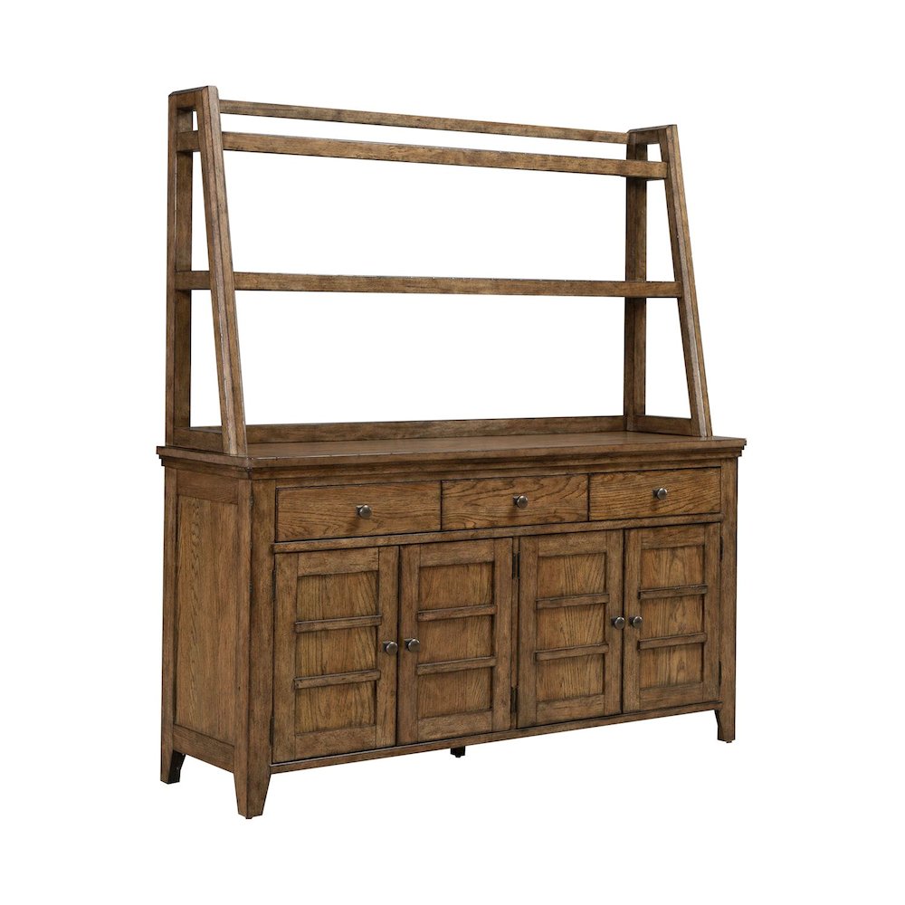 Carolina Park Server Cabinet & Hutch for Dining Room Storage - Amber Brown