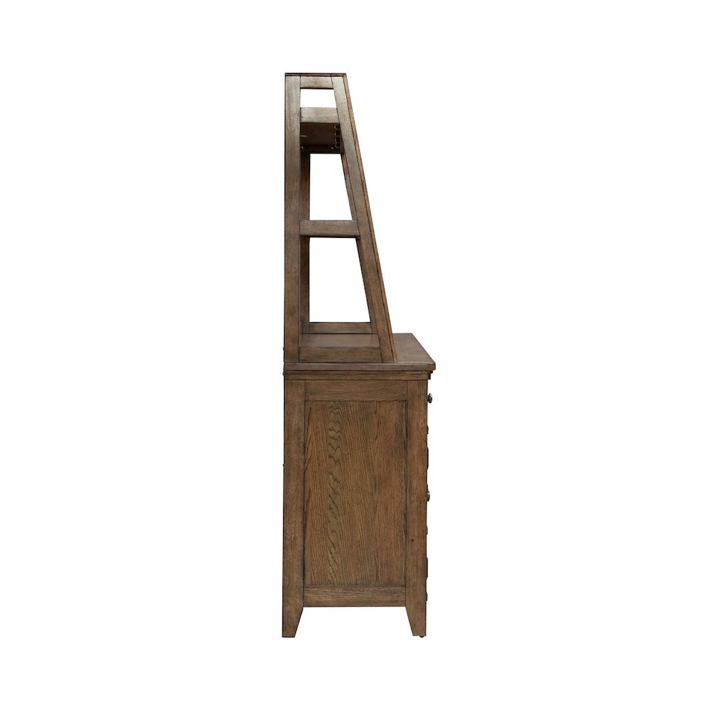 Carolina Park Server Cabinet & Hutch for Dining Room Storage - Amber Brown