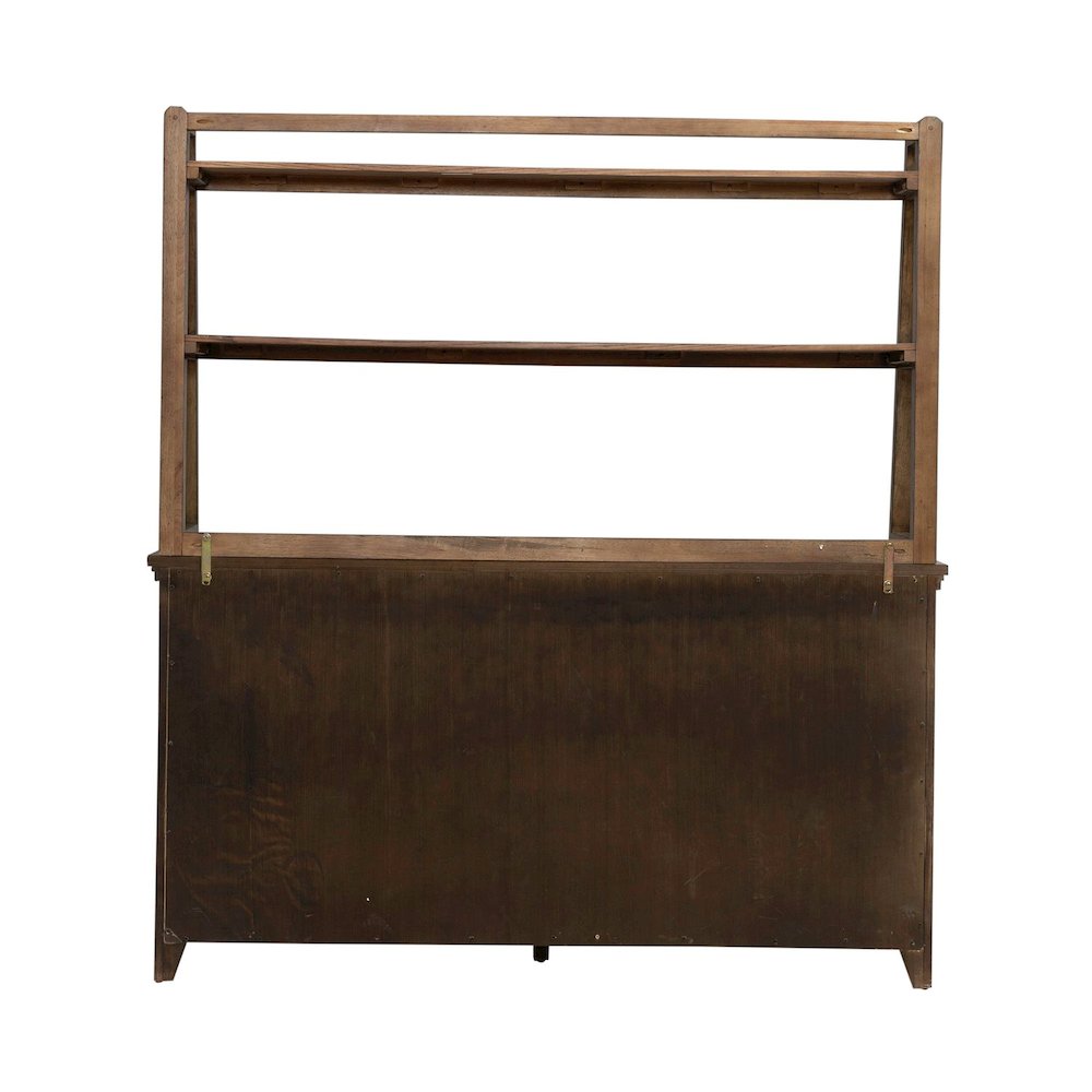 Carolina Park Server Cabinet & Hutch for Dining Room Storage - Amber Brown
