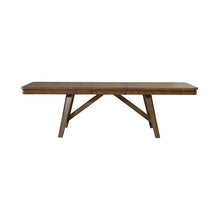Carolina Park Trestle Table for Dining Room - Self Storing Leaf - Amber Brown