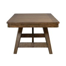 Carolina Park Trestle Table for Dining Room - Self Storing Leaf - Amber Brown