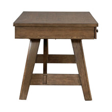 Carolina Park Writing Desk with Keyboard Tray - Amber Brown Oak Wood