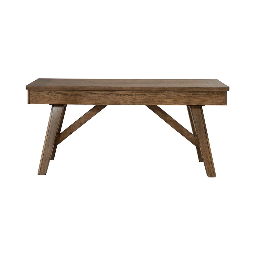 Carolina Park Writing Desk with Keyboard Tray - Amber Brown Oak Wood