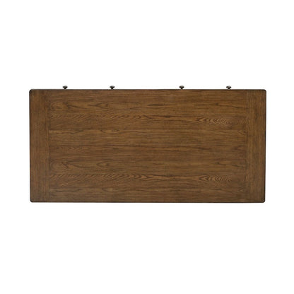 Carolina Park Writing Desk with Keyboard Tray - Amber Brown Oak Wood