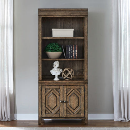 Carolina Park Bunching Bookcase for Living Room Office Storage  - Amber Brown
