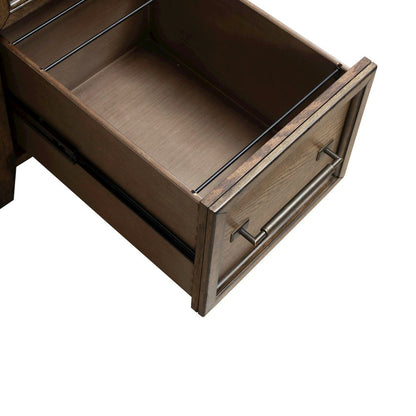 Jr Executive Desk with Keyboard Tray, Locking File Storage- Amber Brown Oak Wood