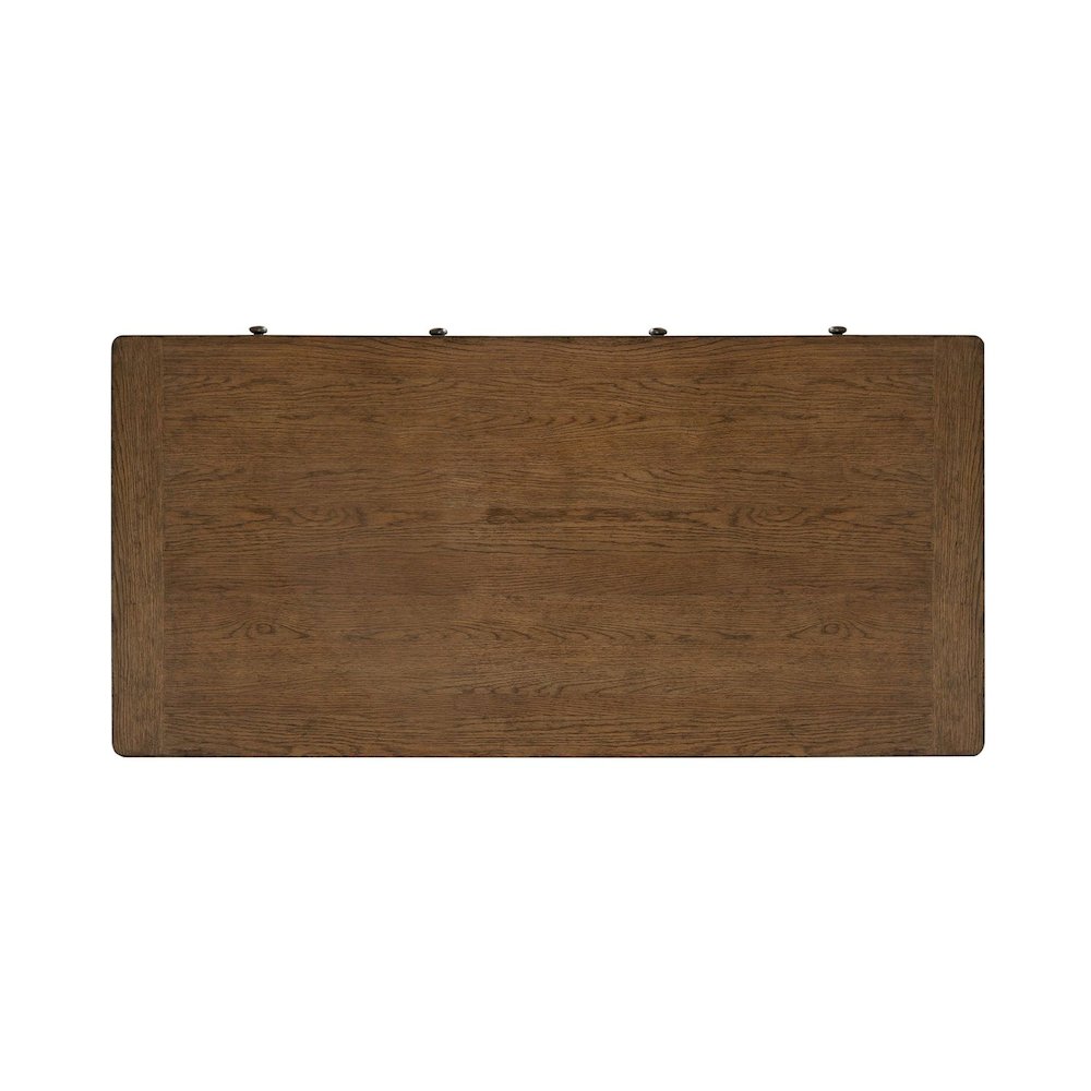 Jr Executive Desk with Keyboard Tray, Locking File Storage- Amber Brown Oak Wood