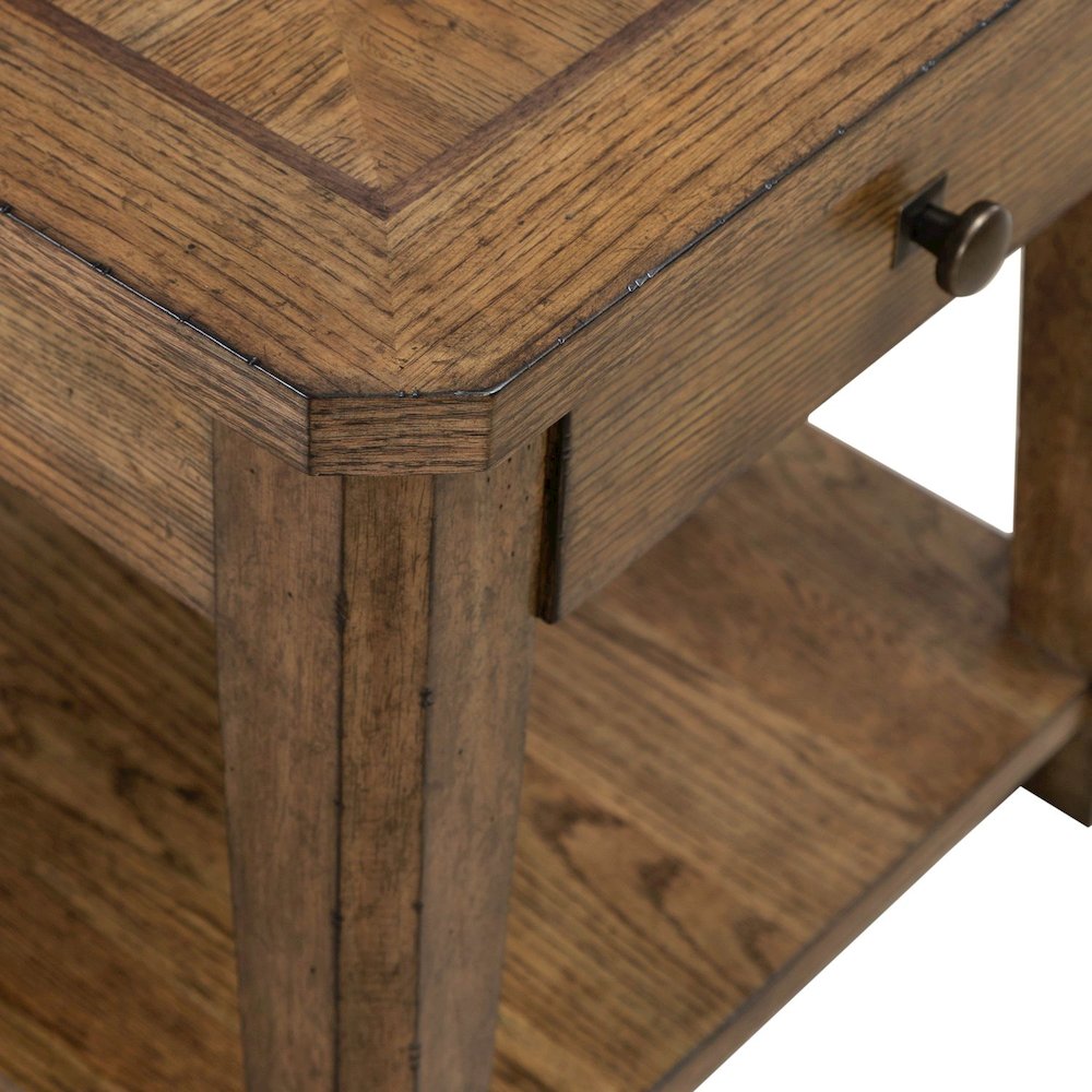 Carolina Park End Table for Living Room - Amber Brown Oak