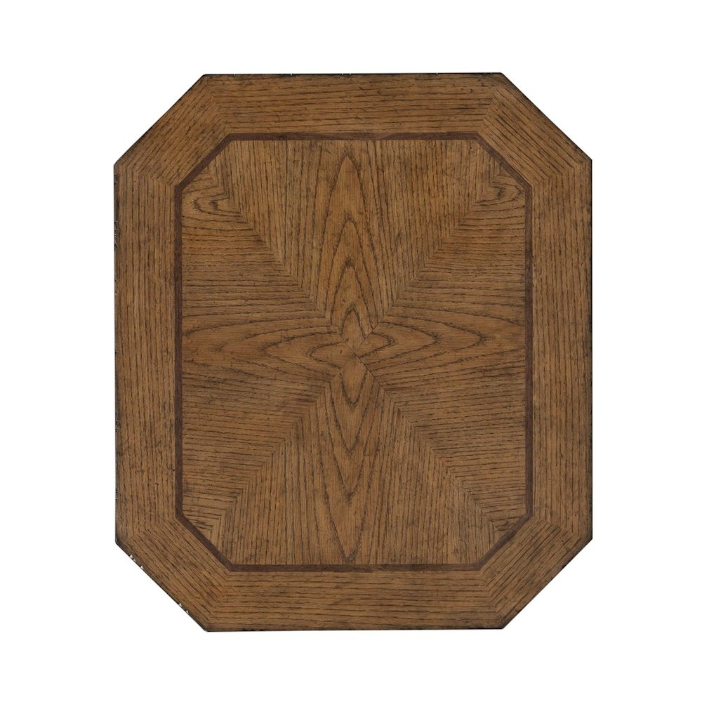 Carolina Park Octagonal End Table for Living Room - Amber Brown Oak