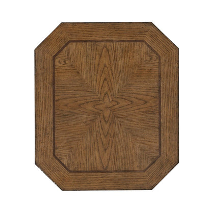 Carolina Park Octagonal End Table for Living Room - Amber Brown Oak