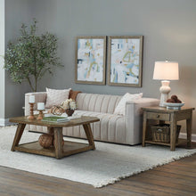 3 Pc Set for Living Room -Octagonal Cocktail Table, 2 End Tables-Amber Brown Oak