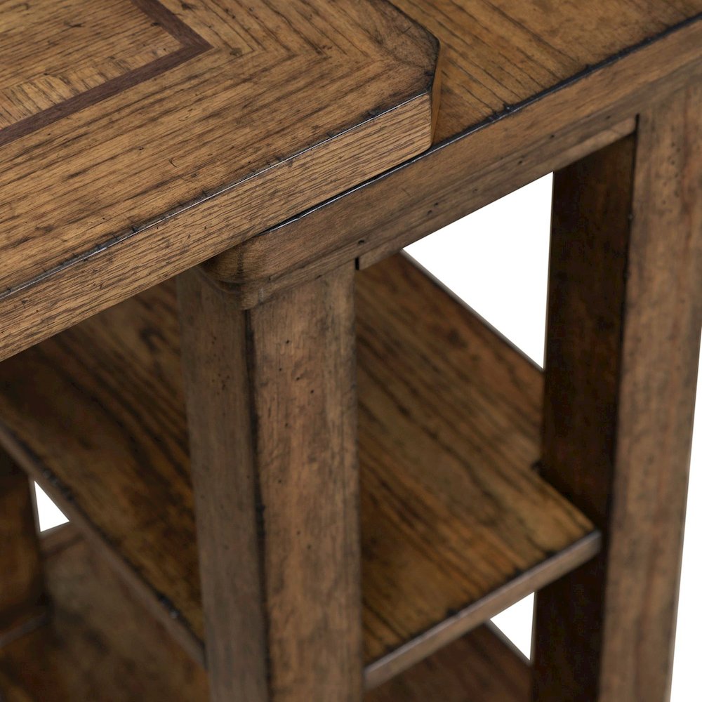 Carolina Park Console Table for Living Room - Amber Brown Oak