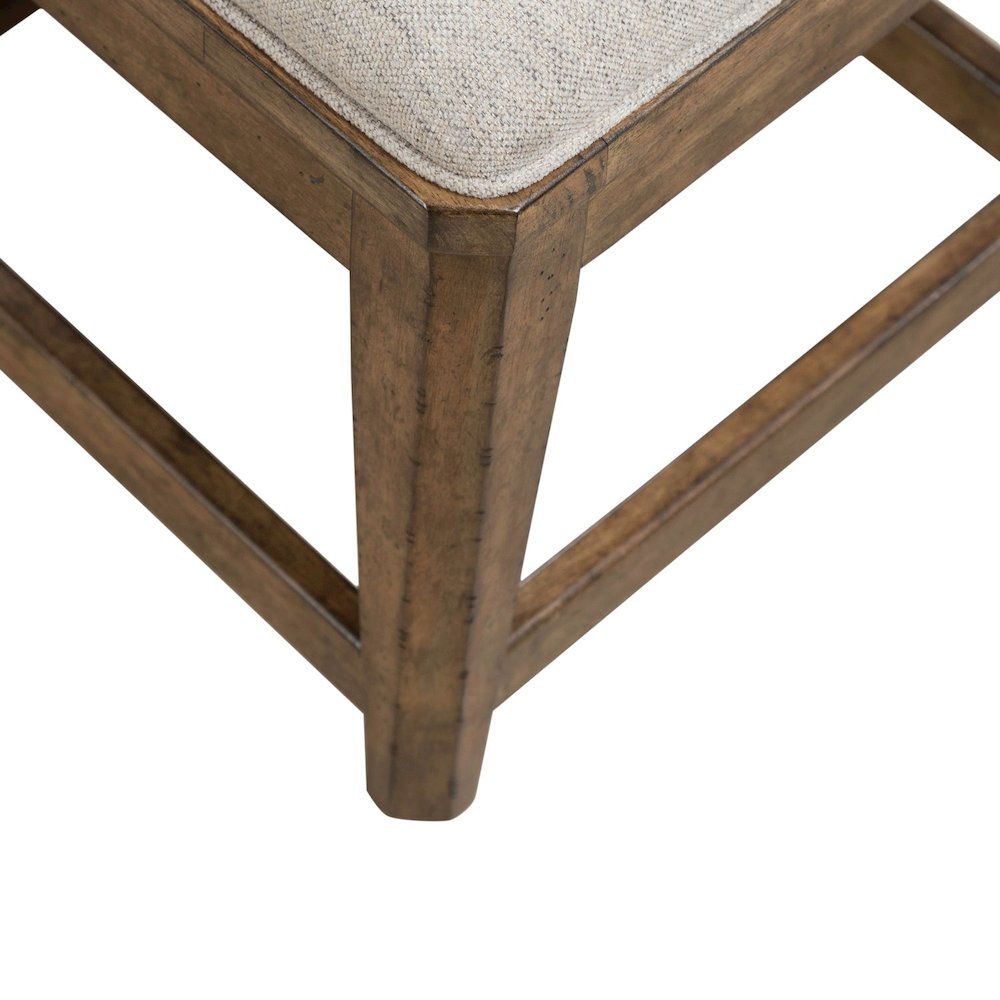 Carolina Park Upholstered Console Stool 19" Height - Amber Brown Oak Wood