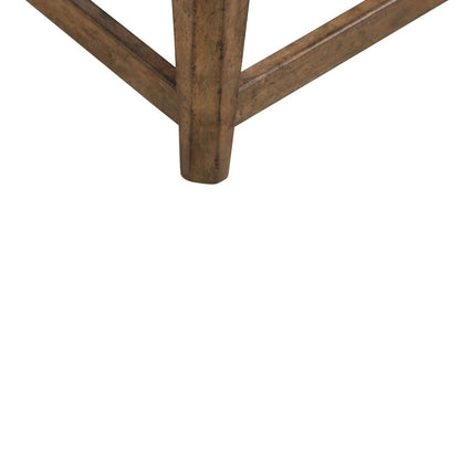 Carolina Park Upholstered Console Stool 19" Height - Amber Brown Oak Wood