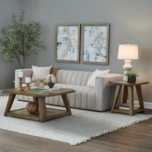 3 Piece Set - Octagonal Cocktail Table, 2 Octagonal End Tables - Amber Brown Oak