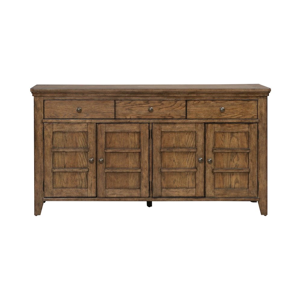Carolina Park Server Cabinet for Dining Room Storage - Amber Brown
