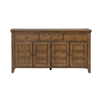 Carolina Park Server Cabinet for Dining Room Storage - Amber Brown