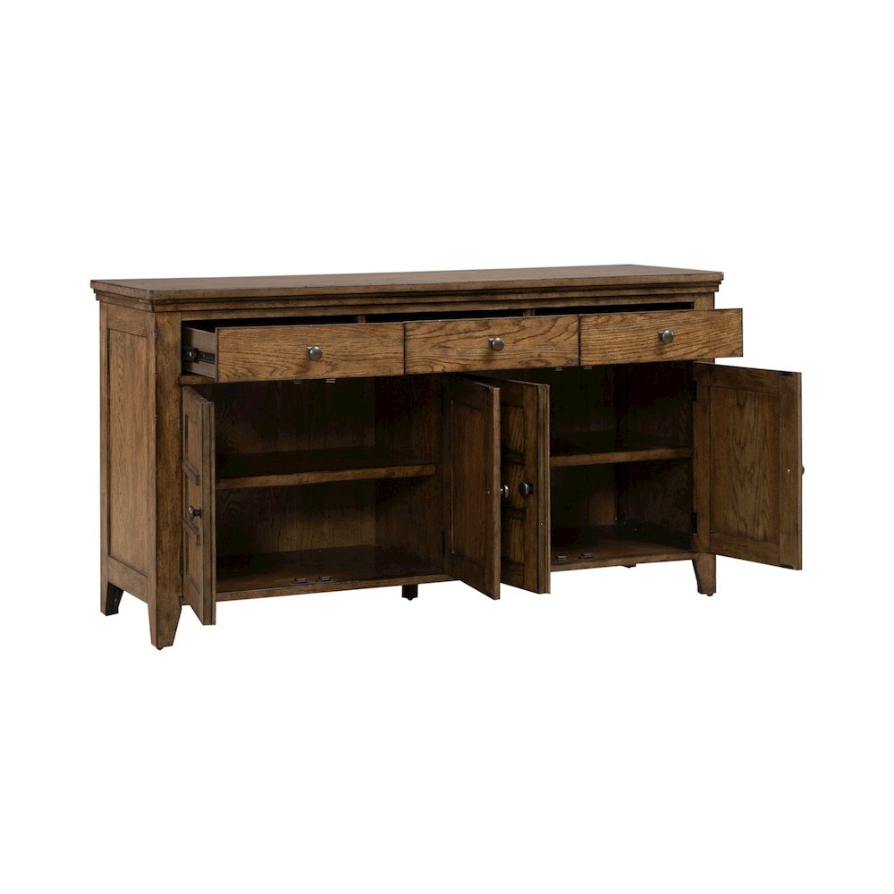 Carolina Park Server Cabinet for Dining Room Storage - Amber Brown