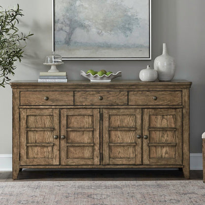 Carolina Park Server Cabinet for Dining Room Storage - Amber Brown
