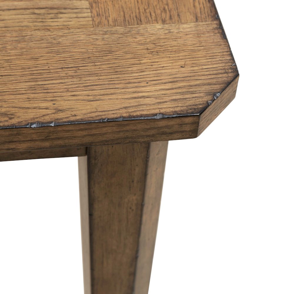 Carolina Park Rectangular Leg Table - Removeable Leaf - Amber Brown
