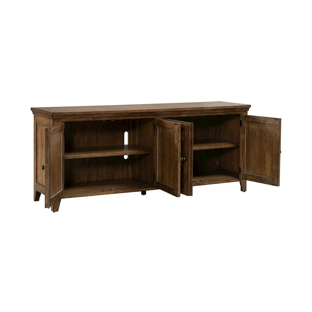 Carolina Park 78 Inch TV Stand Entertainment Center  - Amber Brown