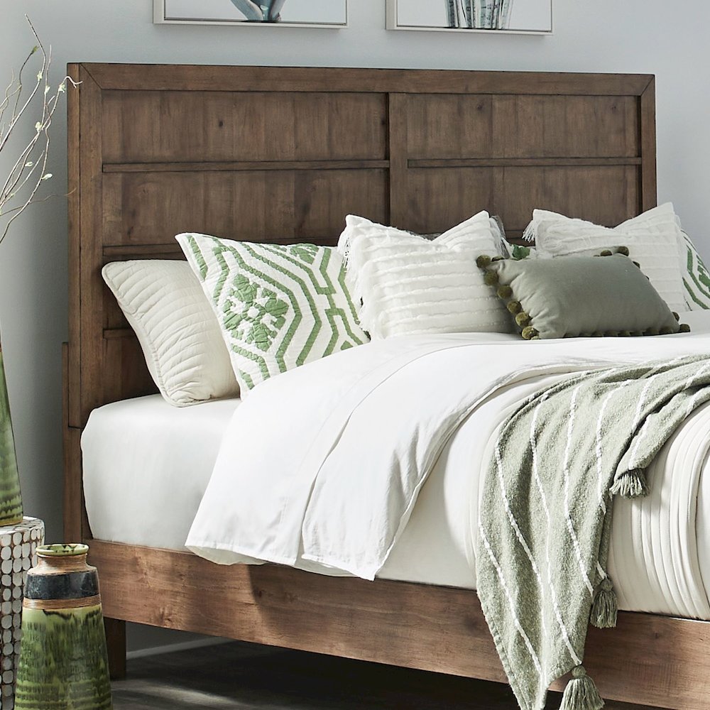 Shaker Lakes King Panel Bed Headboard - Harvest Brown