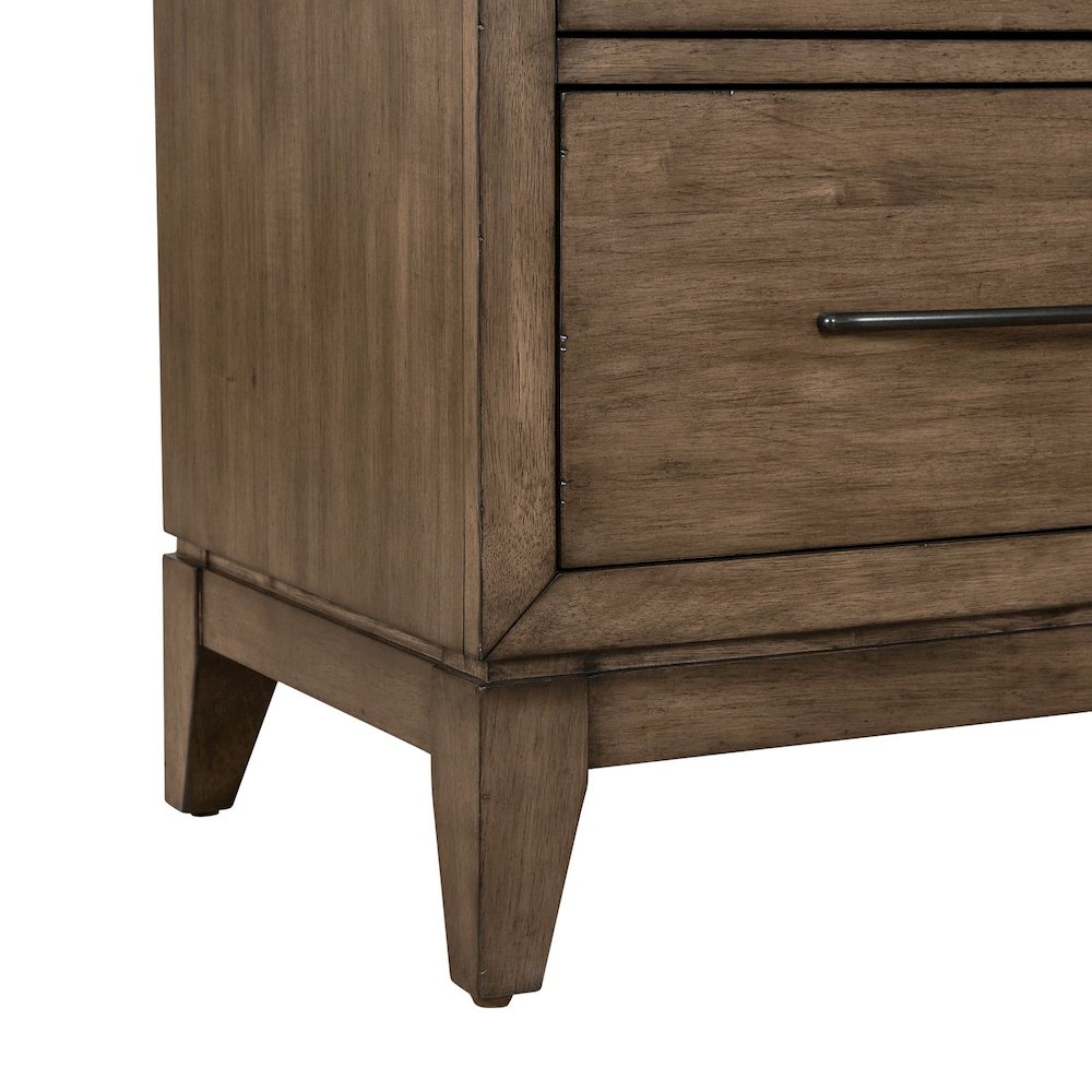 Shaker Lakes Nightstand with AC USB Charging Station - Harvest Brown