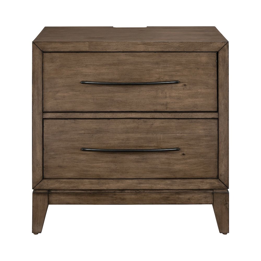 Shaker Lakes Nightstand with AC USB Charging Station - Harvest Brown