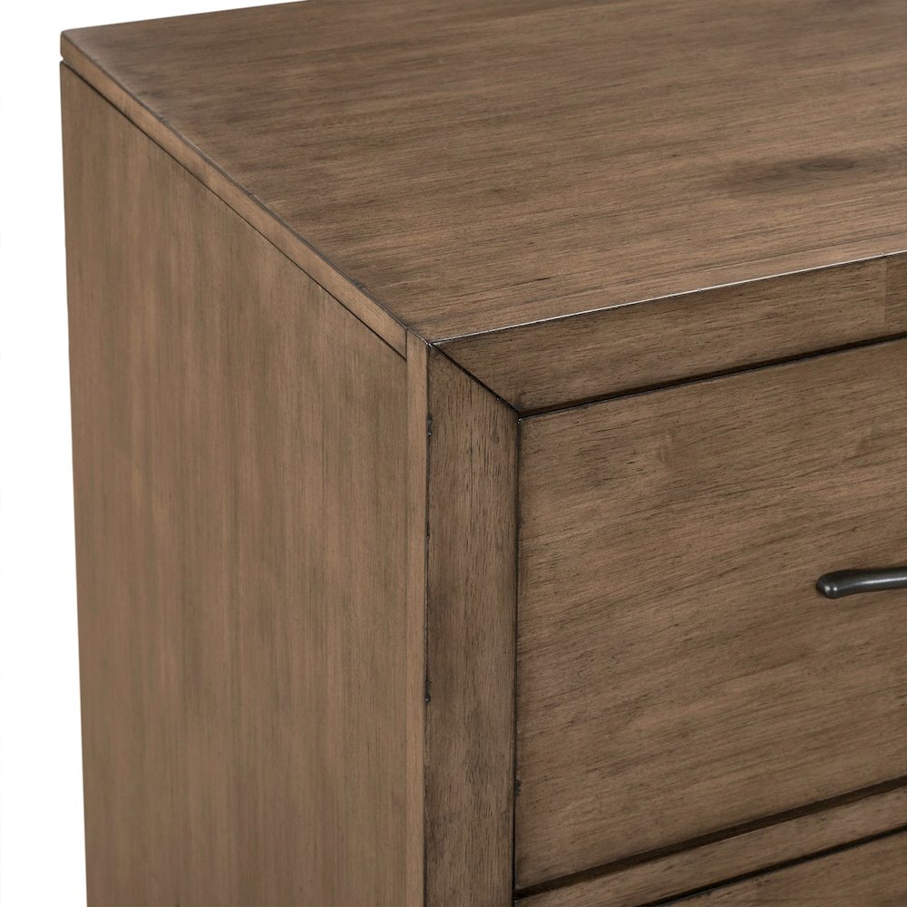 Shaker Lakes Nightstand with AC USB Charging Station - Harvest Brown