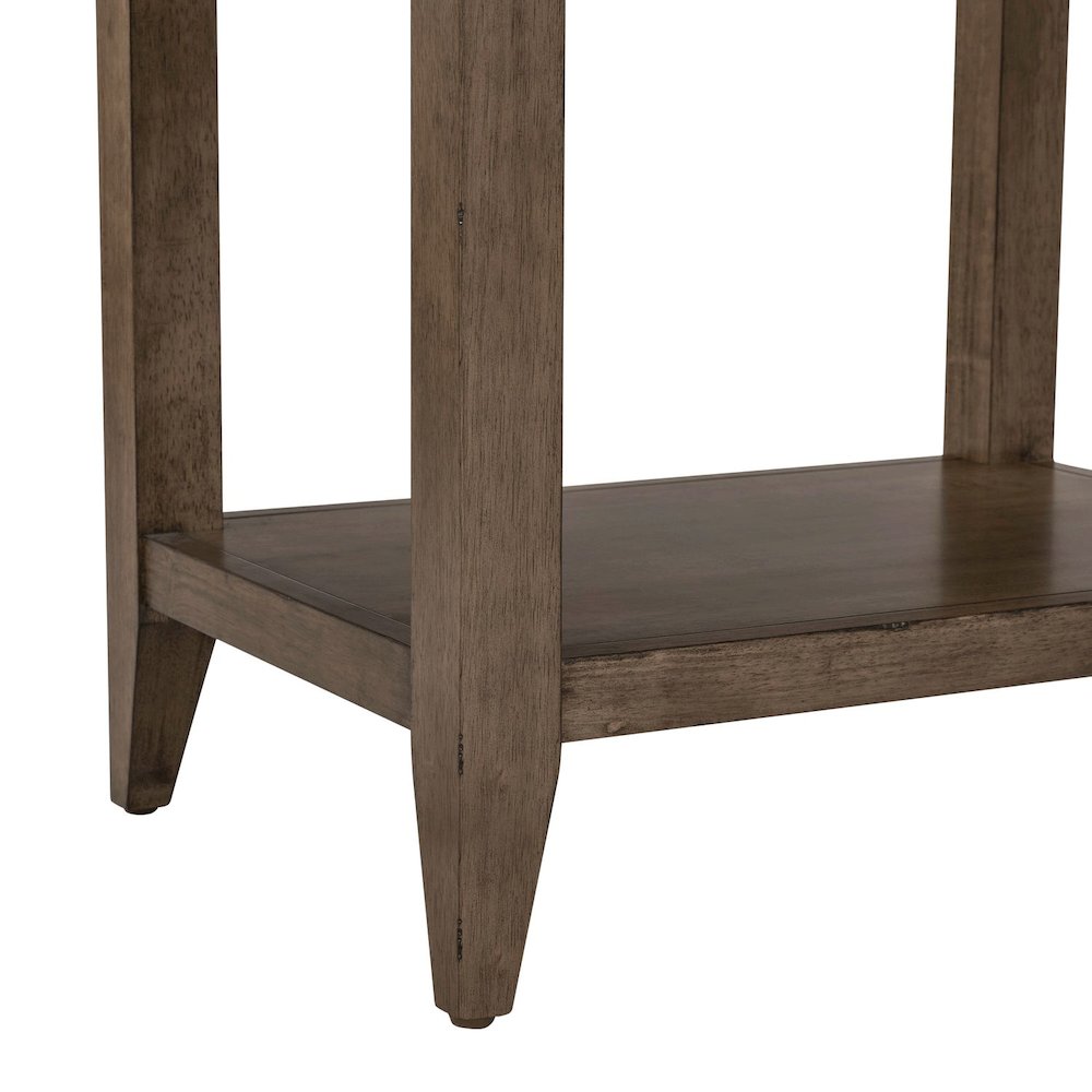 Shaker Lakes Open Nightstand with AC USB Charging Station - Harvest Brown