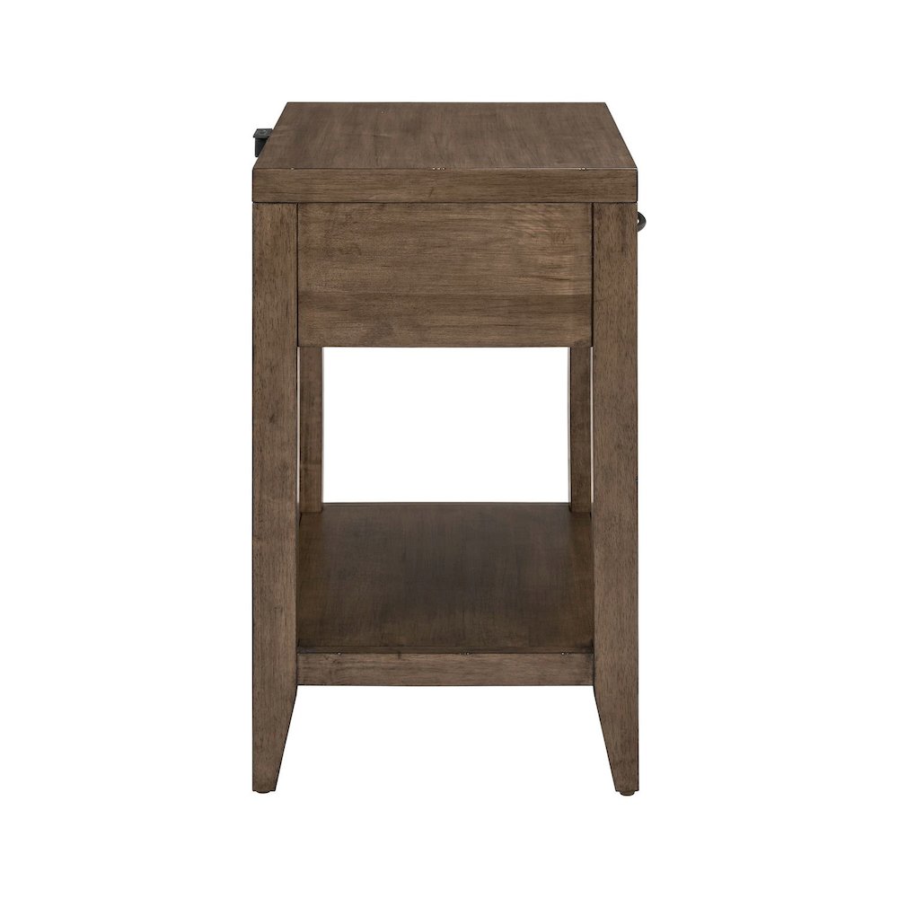 Shaker Lakes Open Nightstand with AC USB Charging Station - Harvest Brown