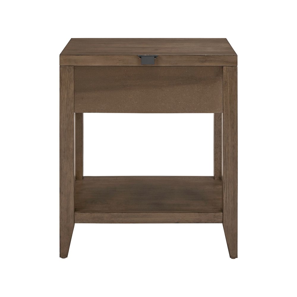Shaker Lakes Open Nightstand with AC USB Charging Station - Harvest Brown