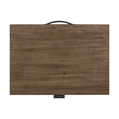 Shaker Lakes Open Nightstand with AC USB Charging Station - Harvest Brown