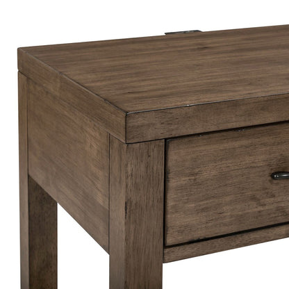 Shaker Lakes Open Nightstand with AC USB Charging Station - Harvest Brown