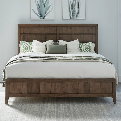 Shaker Lakes King Panel Bed Frame - Harvest Brown