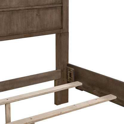 Shaker Lakes Queen Panel Bed Frame - Harvest Brown