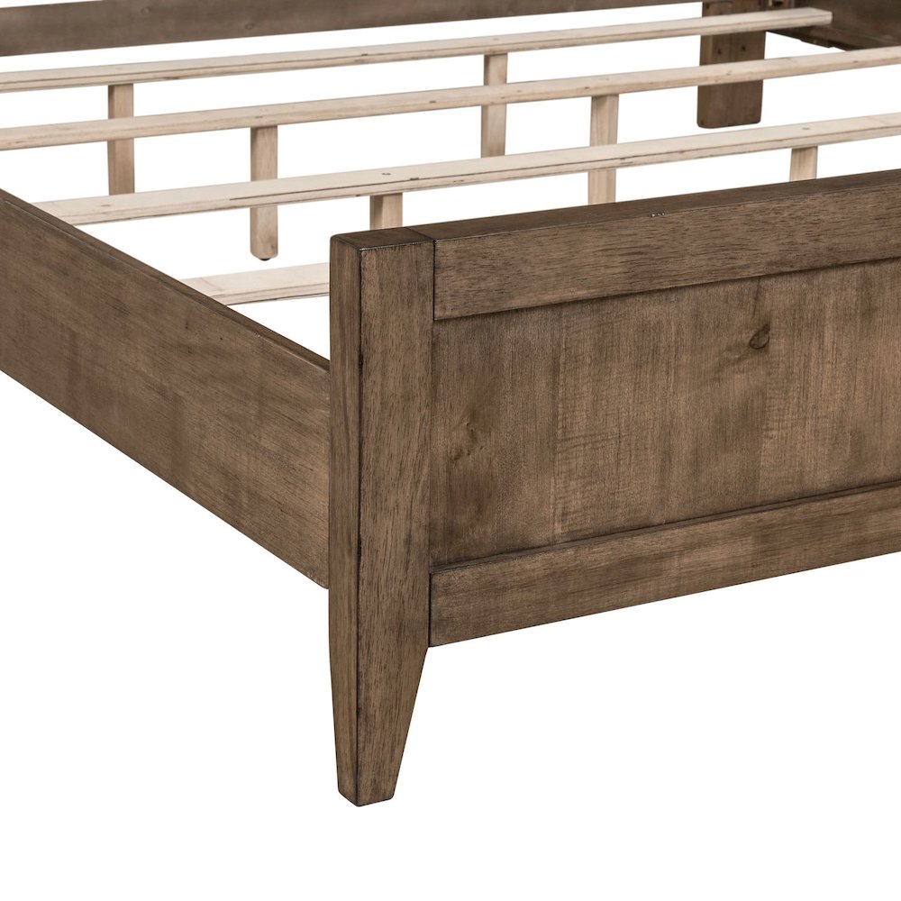 Shaker Lakes Queen Panel Bed Frame - Harvest Brown