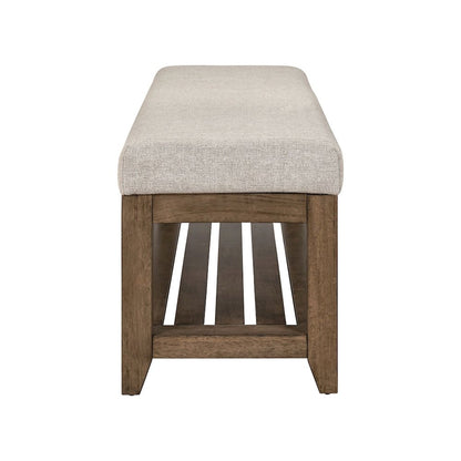 Shaker Lakes Upholstered Dining Bench - Table Height - Harvest Brown