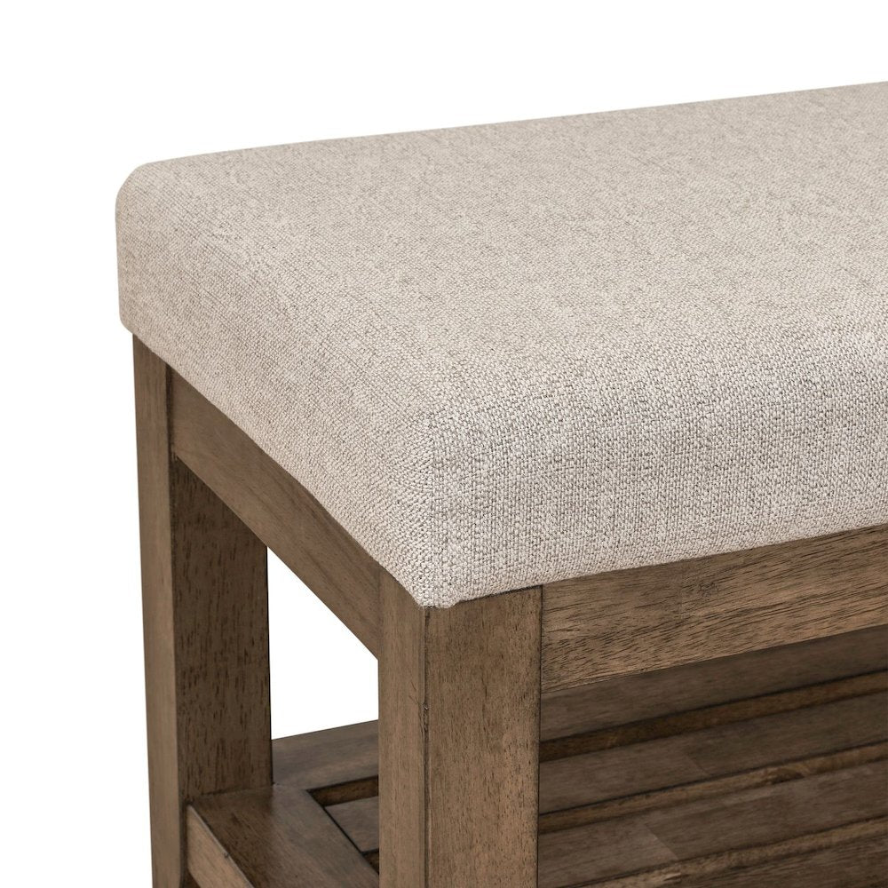 Shaker Lakes Upholstered Dining Bench - Table Height - Harvest Brown