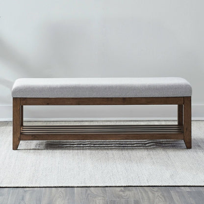 Shaker Lakes Upholstered Dining Bench - Table Height - Harvest Brown