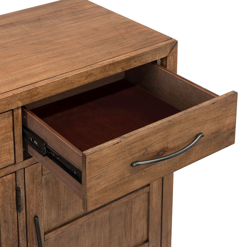 Shaker Lakes Buffet Cabinet - Removable Felt Silerware Drawer, Adjustable