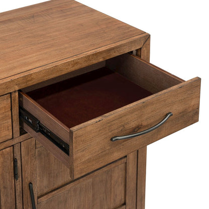 Shaker Lakes Buffet Cabinet - Removable Felt Silerware Drawer, Adjustable